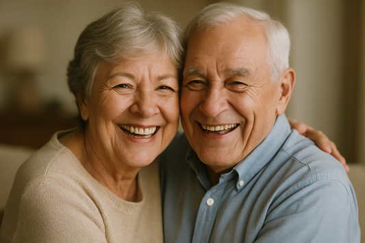 elder couple smiling
